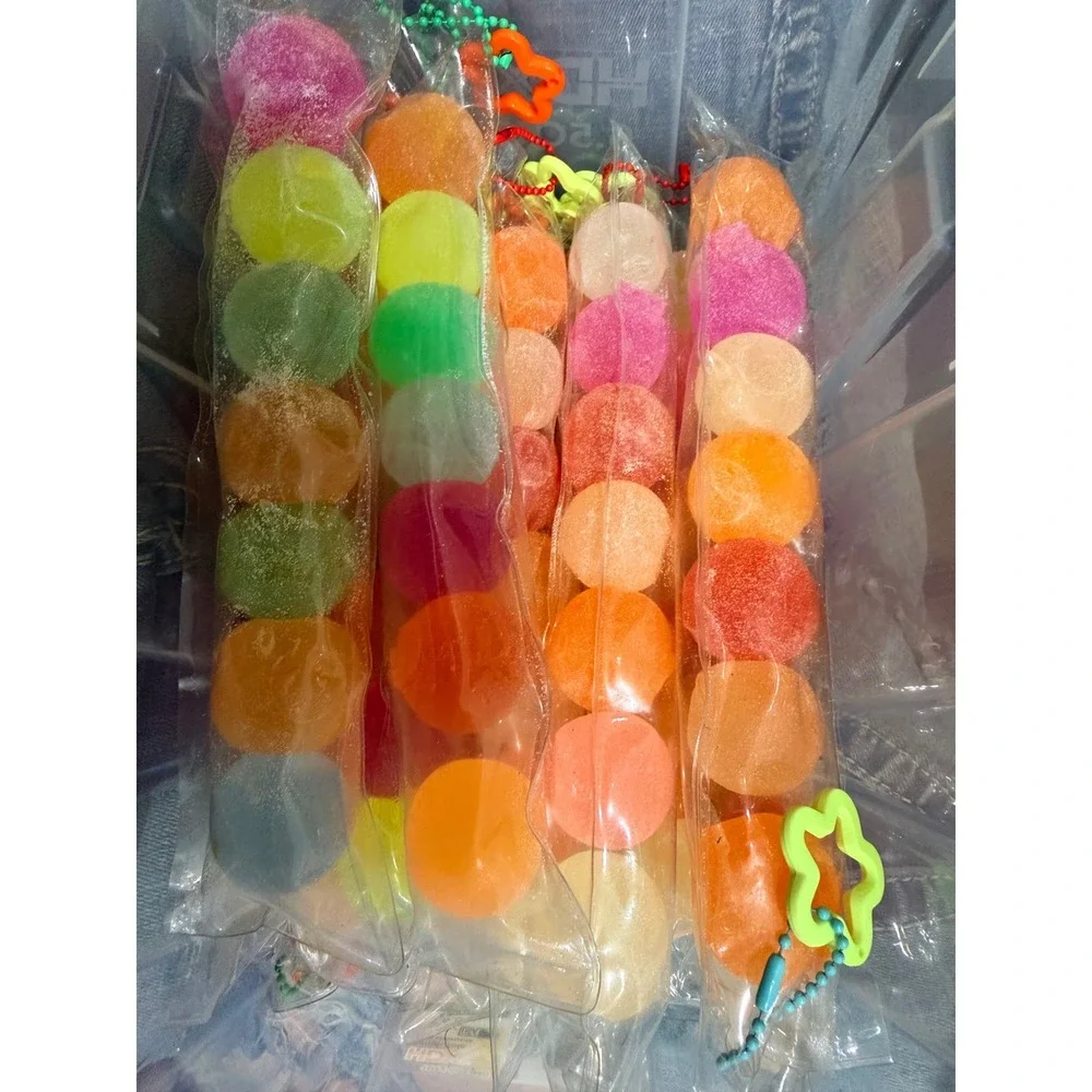 ONE Taba Keychain Candy Ball Squishy Colorful Sugar Dusted Jelly Ball Accessory